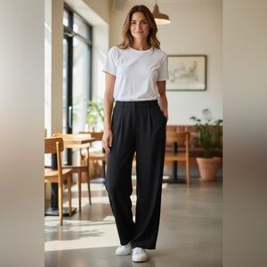 J. Crew Black High-Rise Wide-Leg Trousers NWT